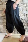 Annie Cushion Cotton Cuff Barrel Pant Black